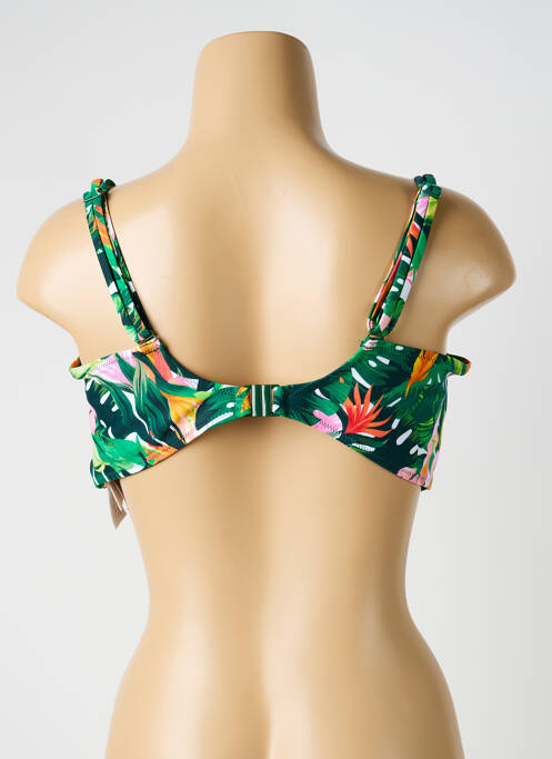 Sutien de costum de baie bretele elastice reglabile sutien balconet cu decolteu înalt verde YSABEL MORA femme