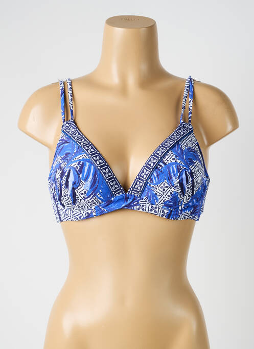 Sutien de costum de baie elasticitate sutien balconet cu decolteu înalt albastru OLYMPIA femme