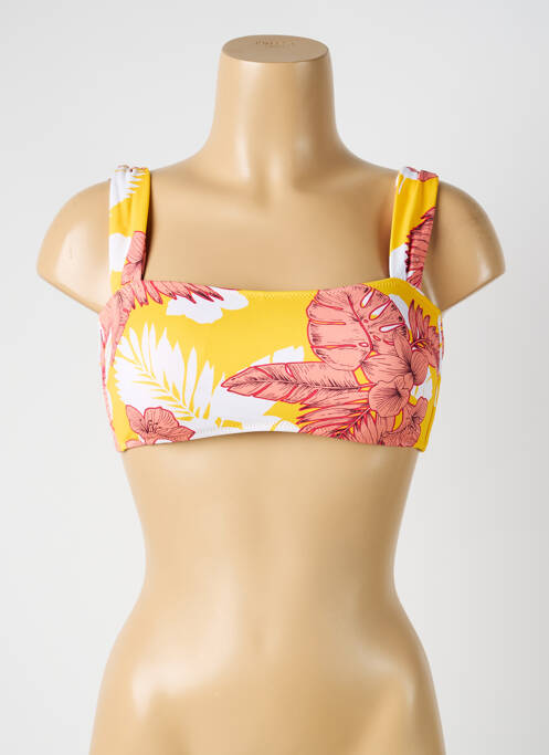 Sutien de costum de baie elasticitate sutien cu susținere înaltă și burete detașabil galben OLYMPIA femme
