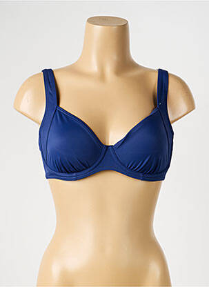 Sutien de costum de baie elasticitate sutien cupe întregi cu decolteu înalt albastru OLYMPIA femeie