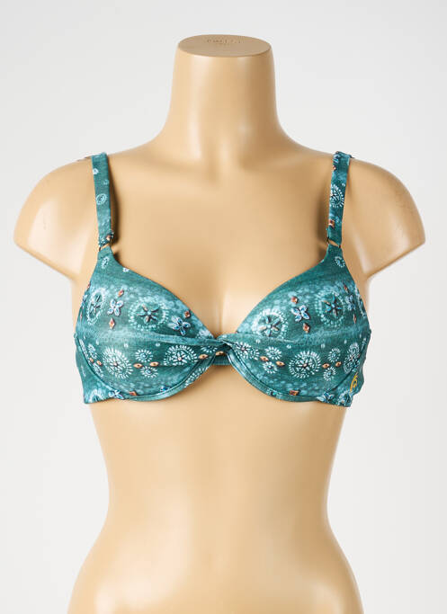 Sutien de costum de baie elasticitate sutien cupe întregi cu decolteu înalt verde OLYMPIA femme