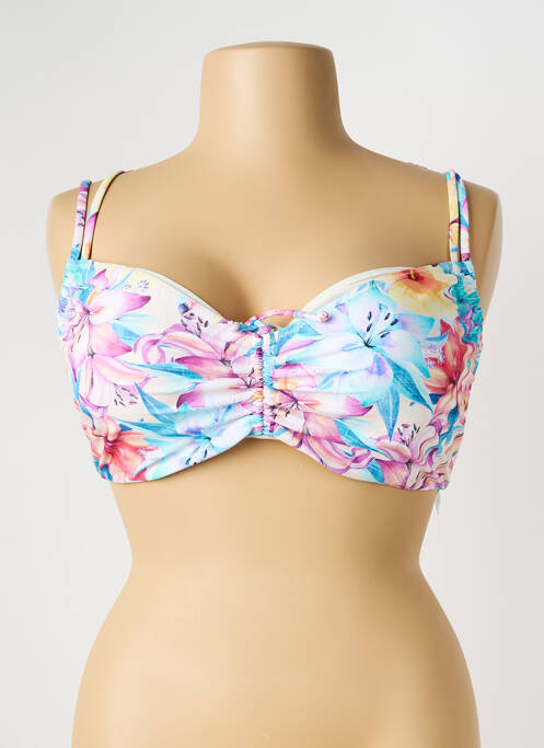 Sutien de costum de baie elasticitate sutien balconet cu decolteu înalt alb YSABEL MORA femme
