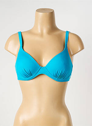Sutien de costum de baie elasticitate sutien cupe întregi cu decolteu înalt albastru OLYMPIA femeie