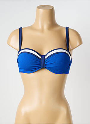 Sutien de costum de baie elasticitate sutien balconet cu decolteu înalt albastru OLYMPIA femeie