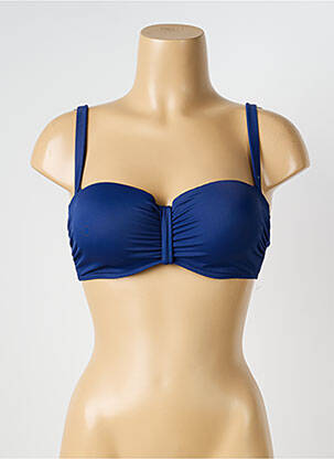 Sutien de costum de baie elasticitate sutien balconet cu decolteu înalt albastru OLYMPIA femeie