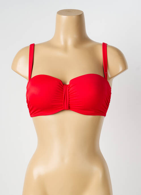 Sutien de costum de baie elasticitate sutien cupe întregi cu decolteu înalt roșu OLYMPIA femme