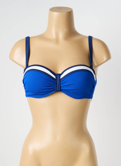 Sutien de costum de baie elasticitate sutien balconet cu decolteu înalt albastru OLYMPIA femme