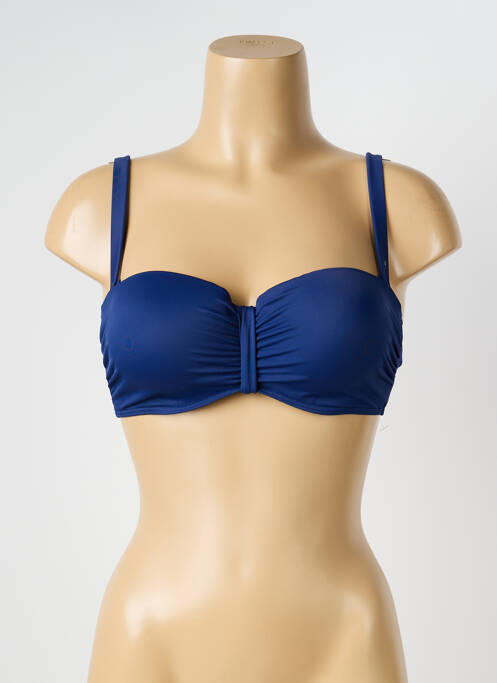 Sutien de costum de baie elasticitate sutien balconet cu decolteu înalt albastru OLYMPIA femme