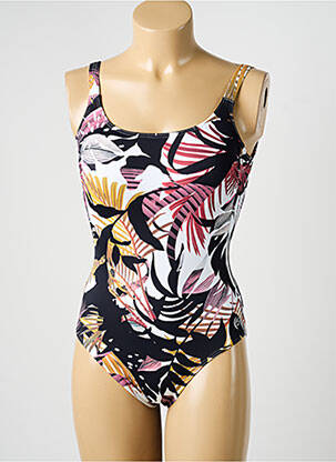 Costum de baie dintr-o singură piesă efect material satinat top sutien modelat negru OLYMPIA femeie