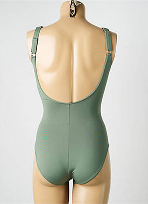 Costum de baie dintr-o singură piesă efect material satinat top sutien modelat verde SUNFLAIR femeie