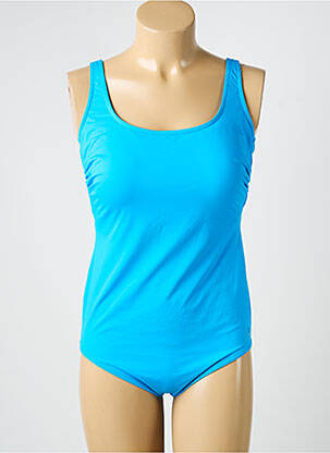 Costum de baie dintr-o singură piesă efect material satinat top sutien modelat albastru SUNFLAIR femeie