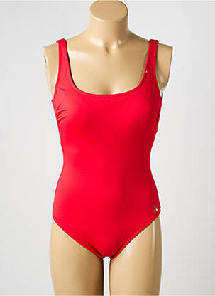 Costum de baie dintr-o singură piesă efect material satinat top sutien modelat roșu SUNFLAIR femeie