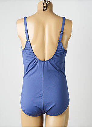 Costum de baie dintr-o singură piesă efect material satinat sutien balconet cu decolteu înalt albastru SUNFLAIR femeie