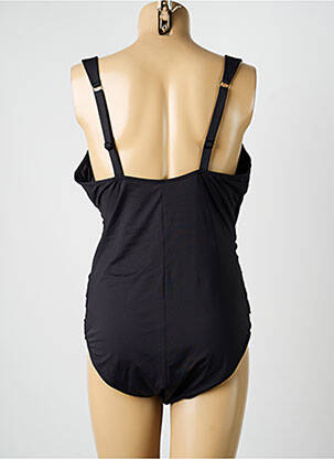 Costum de baie dintr-o singură piesă efect material satinat top triunghiuri negru ADMAS femeie