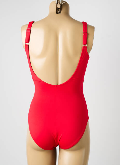 Costum de baie dintr-o singură piesă efect material satinat top sutien modelat roșu SUNFLAIR femme
