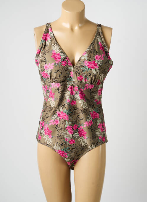 Costum de baie dintr-o singură piesă efect material satinat sutien cu susținere înaltă și burete detașabil verde SASSA femme