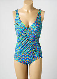 Costum de baie dintr-o singură piesă imprimeu fantezie top sutien modelat albastru SUNMARIN femme