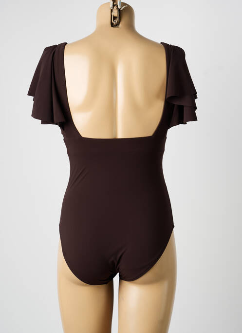 Costum de baie dintr-o singură piesă elasticitate top sutien modelat maro OPERA femme