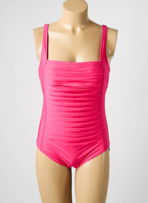 Costum de baie dintr-o singură piesă imprimeu fantezie sutien balconet cu decolteu înalt roz OPERA femme