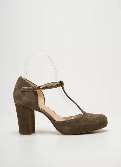 Sandale/pantofi decupați toc pătrat toc de 7 la 9 cm verde UNISA femme