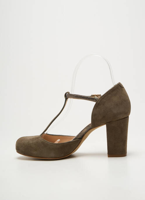 Sandale/pantofi decupați toc pătrat toc de 7 la 9 cm verde UNISA femme
