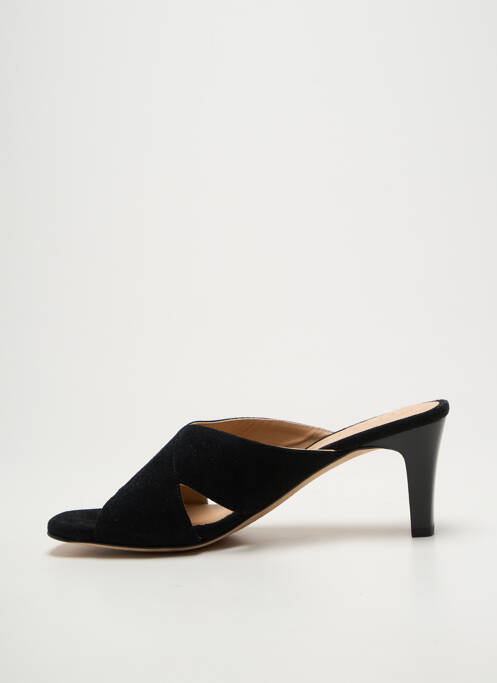 Mulete/saboți talpă exterioară din piele toc de 7 la 9 cm negru UNISA femme