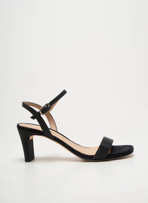 Sandale/pantofi decupați țesătură satinată toc de 7 la 9 cm negru UNISA femme