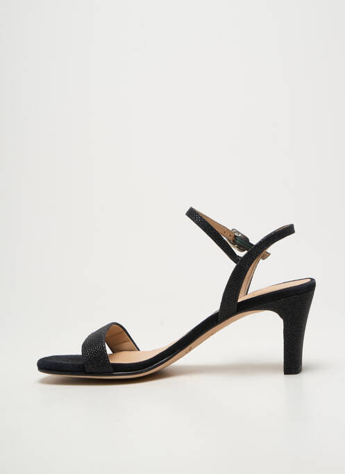 Sandale/pantofi decupați țesătură satinată toc de 7 la 9 cm negru UNISA femme