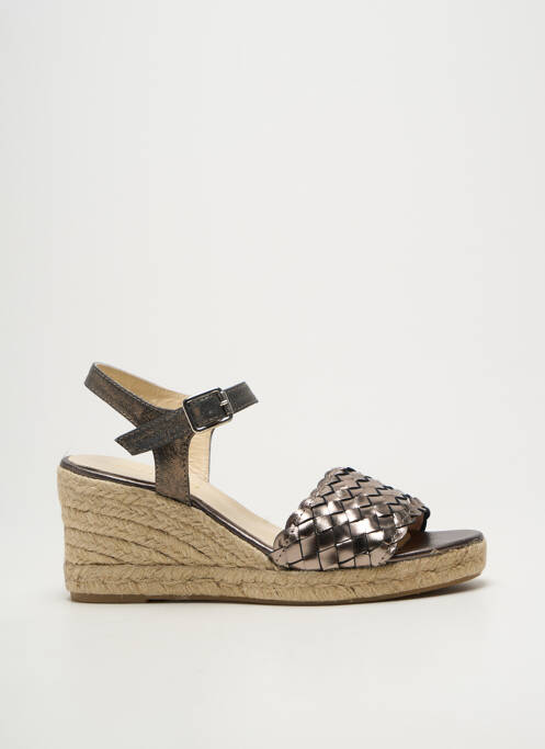 Espadrile țesătură satinată toc de 7 la 9 cm argintiu BELLA STORIA femme
