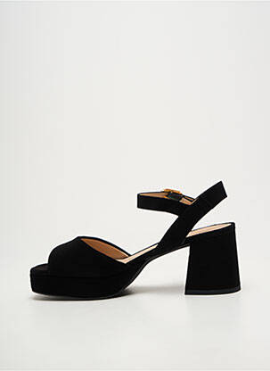 Sandale/pantofi decupați semi compensat toc de 7 la 9 cm negru UNISA femeie