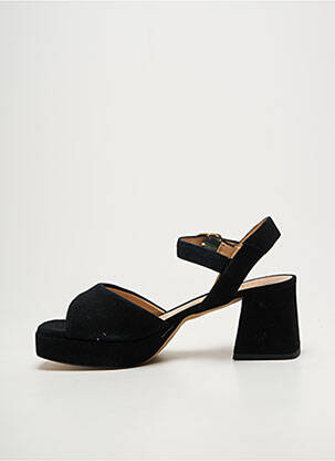 Sandale/pantofi decupați semi compensat toc de 7 la 9 cm negru UNISA femeie