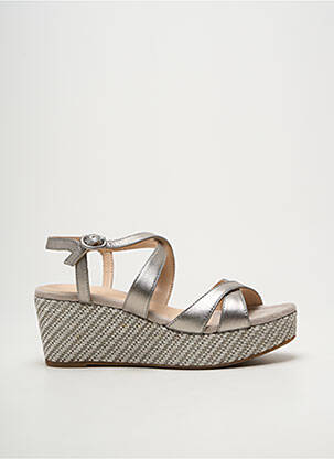 Sandale/pantofi decupați toc platformă toc de 7 la 9 cm argintiu UNISA femme