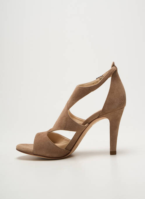 Sandale/pantofi decupați închidere cu buclă(e) toc de 7 la 9 cm maro UNISA femme