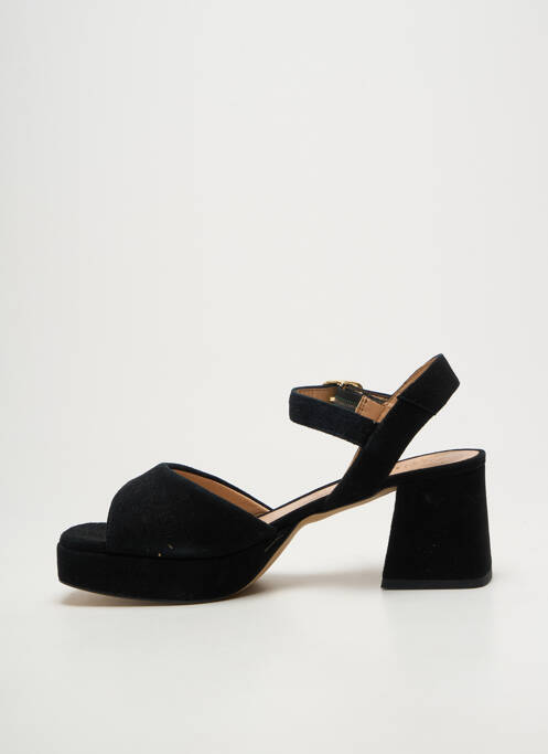 Sandale/pantofi decupați semi compensat toc de 7 la 9 cm negru UNISA femme