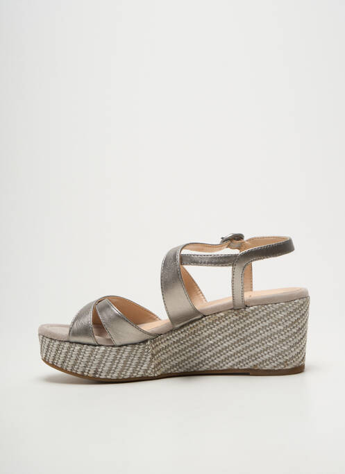 Sandale/pantofi decupați toc platformă toc de 7 la 9 cm argintiu UNISA femme