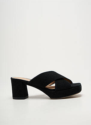 Mulete/saboți vârf deschis toc de 7 la 9 cm negru UNISA femeie