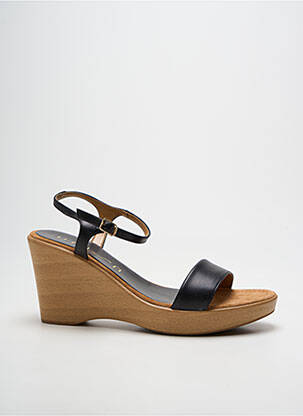 Sandale/pantofi decupați țesătură satinată toc înalt de 10cm și mai mult negru UNISA femeie