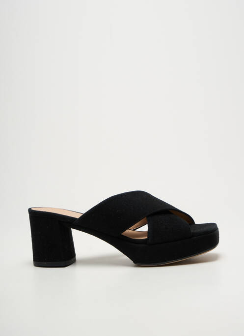 Mulete/saboți vârf deschis toc de 7 la 9 cm negru UNISA femme