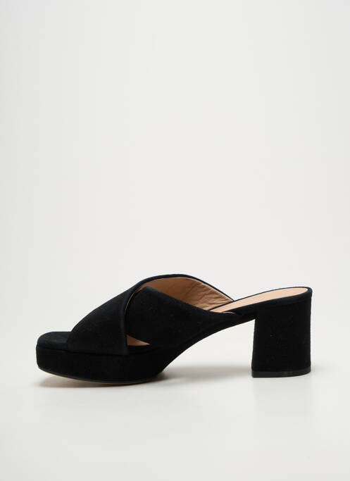 Mulete/saboți vârf deschis toc de 7 la 9 cm negru UNISA femme
