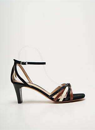 Sandale/pantofi decupați țesătură satinată toc de 7 la 9 cm negru UNISA femme