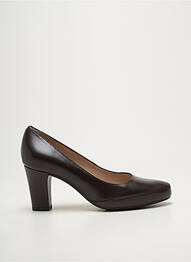 Pantofi cu toc țesătură satinată toc de 7 la 9 cm maro UNISA femme