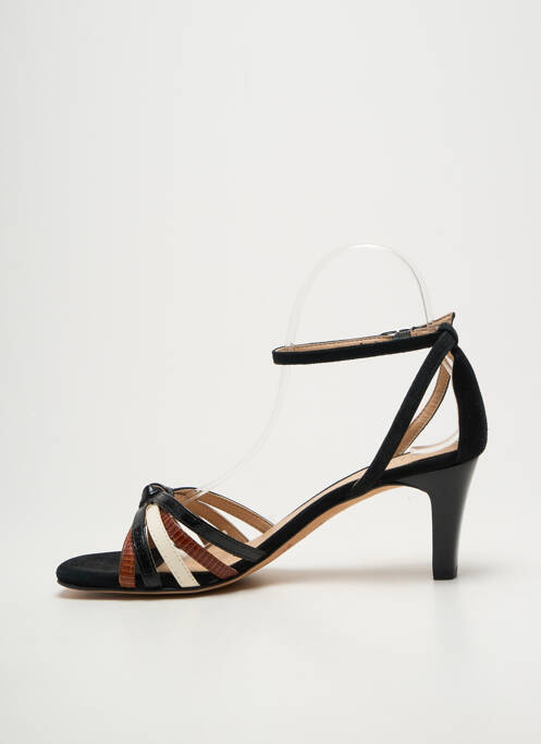 Sandale/pantofi decupați țesătură satinată toc de 7 la 9 cm negru UNISA femme