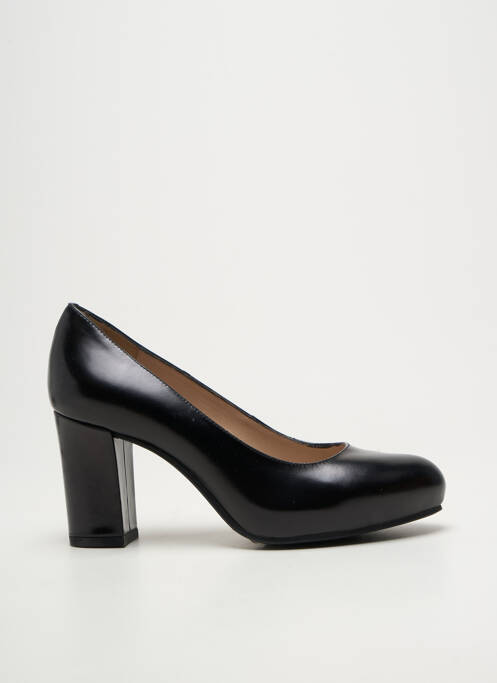 Pantofi cu toc țesătură satinată toc de 7 la 9 cm negru UNISA femme