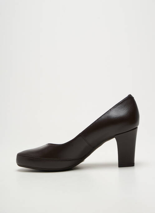 Pantofi cu toc țesătură satinată toc de 7 la 9 cm maro UNISA femme