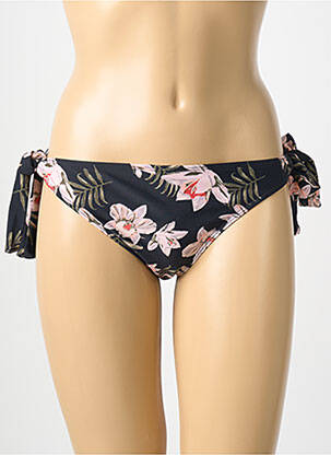 Chiloți de baie imprimeu floral bikini negru SASSA femme