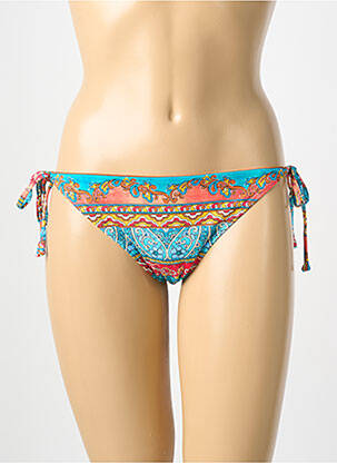 Chiloți de baie imprimeu floral bikini albastru OLYMPIA femeie