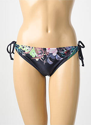 Chiloți de baie țesătură satinată bikini negru OLYMPIA femeie