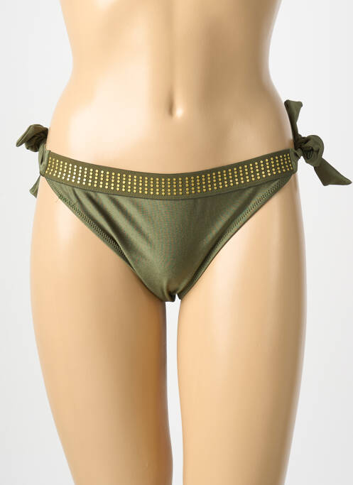 Chiloți de baie țesătură satinată bikini verde ADMAS femme