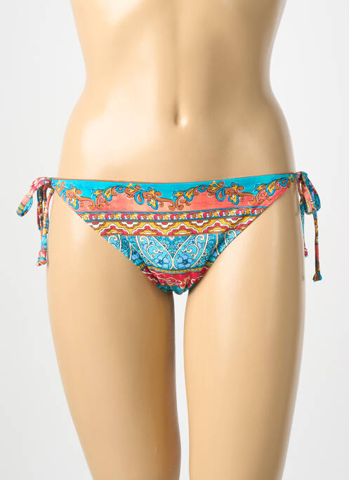 Chiloți de baie imprimeu floral bikini albastru OLYMPIA femme