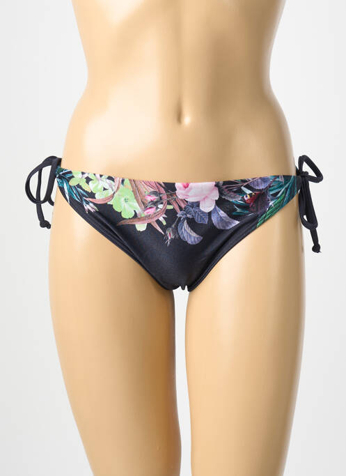 Chiloți de baie țesătură satinată bikini negru OLYMPIA femme